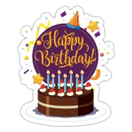 Romantic Valentine Cake, Birthday Card, Birthday Cake Sticker 23791448 PNG
